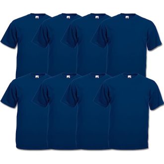   8 db-os pólócsomag Fruit of the Loom F02 kereknyakú, rövid ujjú, sötétkék- L