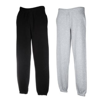   2 db Fruit of the Loom F52, férfi, zsebes jogging alsó, fekete és szürke-S