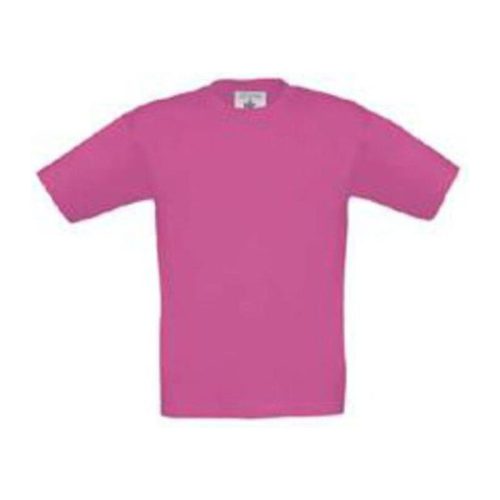 B&C gyerek rövid ujjú, környakas póló B07, Fuchsia-12/14
