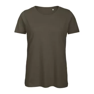   B&C lezser szabású minősített Női biopamut póló BD63, Khaki-M