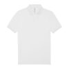 B&C modern, klasszikus stílusú, előzsugorított galléros férfi pamut póló O01, White-S