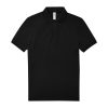 B&C modern, klasszikus stílusú, előzsugorított galléros férfi pamut póló O01, Black-S
