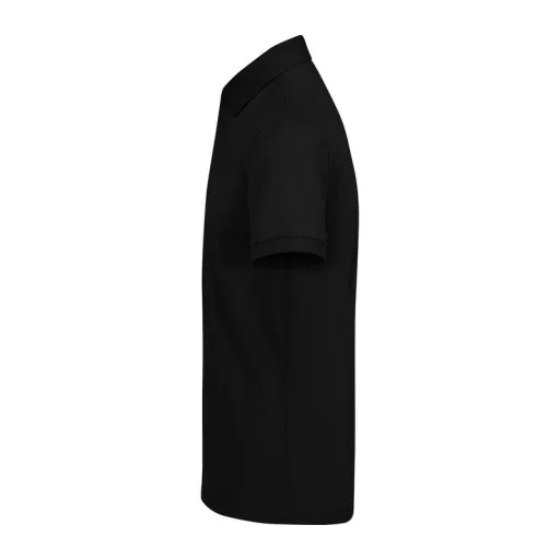 B&C modern, klasszikus stílusú, előzsugorított galléros férfi pamut póló O01, Black-L