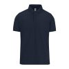 B&C modern, klasszikus stílusú, előzsugorított galléros férfi pamut póló O01, Navy-S