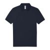 B&C modern, klasszikus stílusú, előzsugorított galléros férfi pamut póló O01, Navy-S