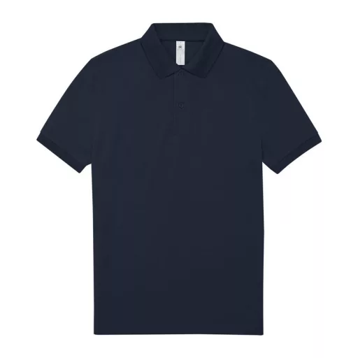 B&C modern, klasszikus stílusú, előzsugorított galléros férfi pamut póló O01, Navy-4XL