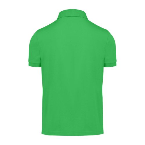 B&C modern, klasszikus stílusú, előzsugorított galléros férfi pamut póló O01, Apple Green-S