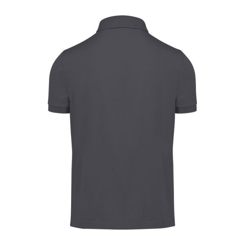 B&C modern, klasszikus stílusú, előzsugorított galléros férfi pamut póló O01, Dark Grey-S