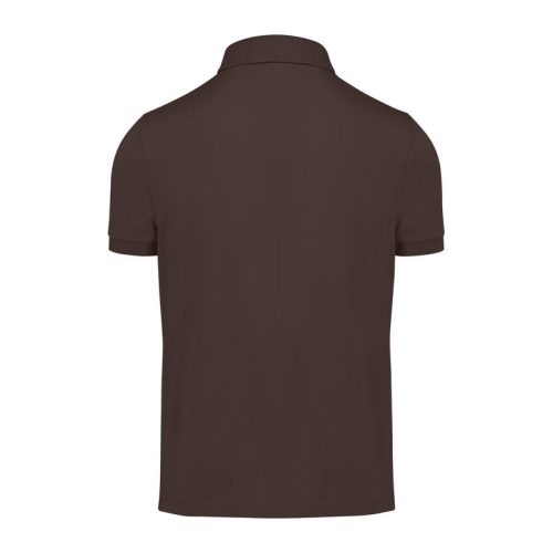 B&C modern, klasszikus stílusú, előzsugorított galléros férfi pamut póló O01, Roasted Coffe-S