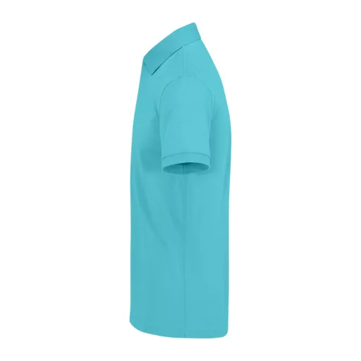 B&C modern, klasszikus stílusú, előzsugorított galléros férfi pamut póló O01, Meta Turquoise-L