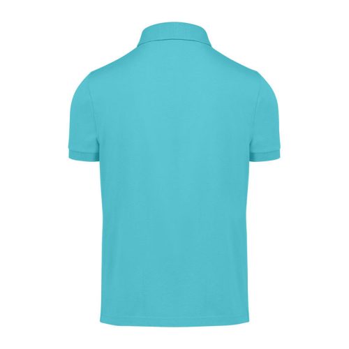 B&C modern, klasszikus stílusú, előzsugorított galléros férfi pamut póló O01, Meta Turquoise-3XL