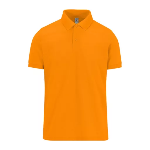 B&C modern, klasszikus stílusú, előzsugorított galléros férfi pamut póló O01, Meta Orange-3XL