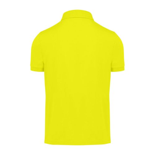 B&C modern, klasszikus stílusú, előzsugorított galléros férfi pamut póló O01, Pixel Lime-XL