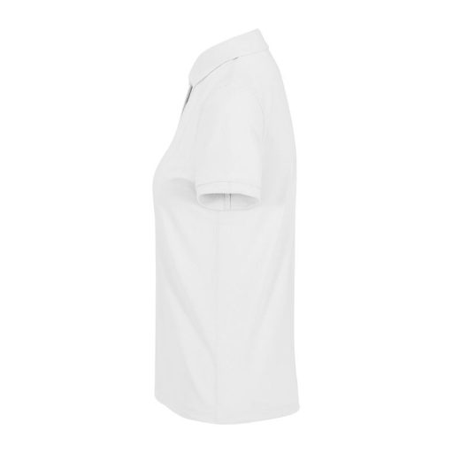 B&C modern, klasszikus stílusú, előzsugorított galléros Női pamut póló O02, White-L