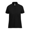 B&C modern, klasszikus stílusú, előzsugorított galléros Női pamut póló O02, Black-XS