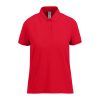 B&C modern, klasszikus stílusú, előzsugorított galléros Női pamut póló O02, Red-XS