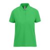 B&C modern, klasszikus stílusú, előzsugorított galléros Női pamut póló O02, Apple Green-XS