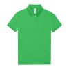 B&C modern, klasszikus stílusú, előzsugorított galléros Női pamut póló O02, Apple Green-XS
