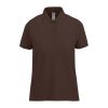 B&C modern, klasszikus stílusú, előzsugorított galléros Női pamut póló O02, Roasted Coffe-XS