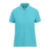 B&C modern, klasszikus stílusú, előzsugorított galléros Női pamut póló O02, Turquoise-S