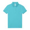 B&C modern, klasszikus stílusú, előzsugorított galléros Női pamut póló O02, Turquoise-S