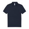B&C gyűrűs fonású galléros férfi rövid ujjú póló O03, Navy-5XL