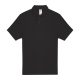 B&C rövid ujjú kétgombos unisex pamut galléros póló O06, Black-XL