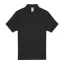 B&C rövid ujjú kétgombos unisex pamut galléros póló O06, Black-4XL