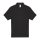 B&C rövid ujjú kétgombos unisex pamut galléros póló O06, Black-XS