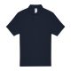 B&C rövid ujjú kétgombos unisex pamut galléros póló O06, Navy-4XL