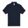 B&C rövid ujjú kétgombos unisex pamut galléros póló O06, Navy-XS
