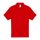 B&C rövid ujjú kétgombos unisex pamut galléros póló O06, Red-L