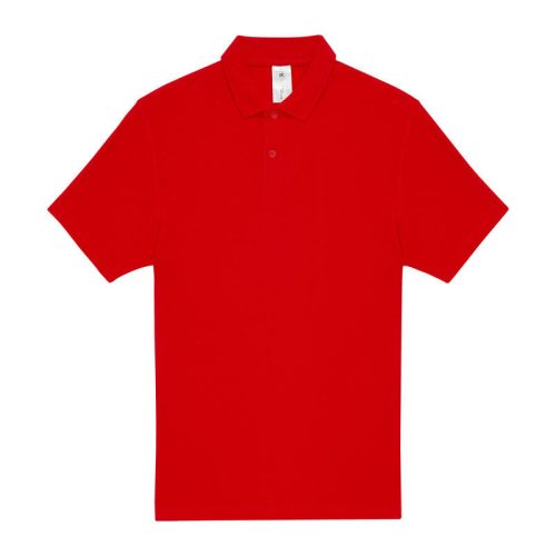 B&C rövid ujjú kétgombos unisex pamut galléros póló O06, Red-4XL