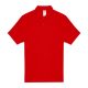 B&C rövid ujjú kétgombos unisex pamut galléros póló O06, Red-4XL