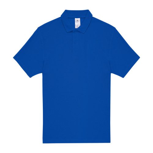 B&C rövid ujjú kétgombos unisex pamut galléros póló O06, Royal Blue-S