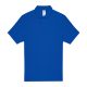 B&C rövid ujjú kétgombos unisex pamut galléros póló O06, Royal Blue-M