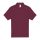 B&C rövid ujjú kétgombos unisex pamut galléros póló O06, Wine-S
