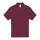 B&C rövid ujjú kétgombos unisex pamut galléros póló O06, Wine-3XL
