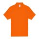 B&C rövid ujjú kétgombos unisex pamut galléros póló O06, Orange-3XL