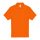 B&C rövid ujjú kétgombos unisex pamut galléros póló O06, Orange-XS