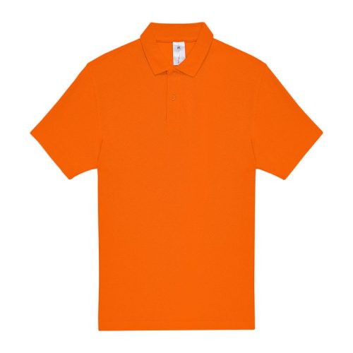B&C rövid ujjú kétgombos unisex pamut galléros póló O06, Orange-XS