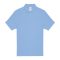 B&C rövid ujjú kétgombos unisex pamut galléros póló O06, Light Blue-3XL