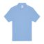 B&C rövid ujjú kétgombos unisex pamut galléros póló O06, Light Blue-3XL
