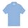 B&C rövid ujjú kétgombos unisex pamut galléros póló O06, Light Blue-XS