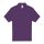 B&C rövid ujjú kétgombos unisex pamut galléros póló O06, Purple-S