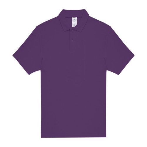 B&C rövid ujjú kétgombos unisex pamut galléros póló O06, Purple-S