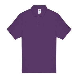   B&C rövid ujjú kétgombos unisex pamut galléros póló O06, Purple-L