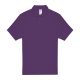 B&C rövid ujjú kétgombos unisex pamut galléros póló O06, Purple-3XL
