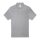 B&C rövid ujjú kétgombos unisex pamut galléros póló O06, Heather Grey-S