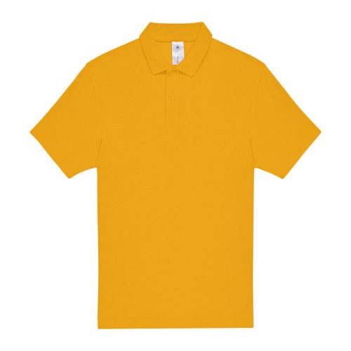 B&C rövid ujjú kétgombos unisex pamut galléros póló O06, Chili Gold-S